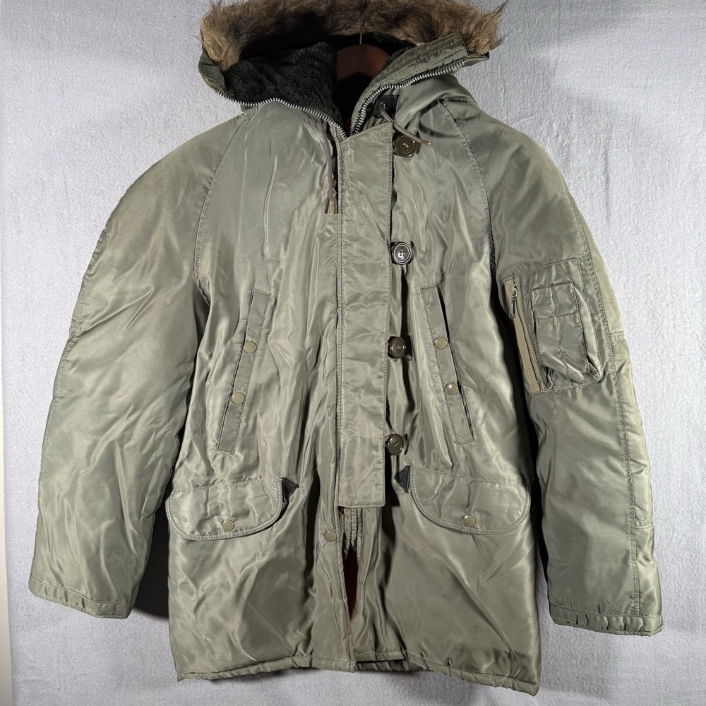 VINTAGE‎ N-3b Parka Jacket Aviator Military 60s Vietnam Hooded Snorkel  Women's